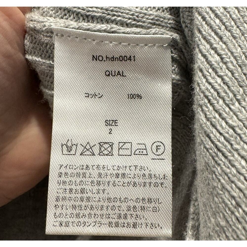 N’OR LABEL Japanese Brand‎ Gray Button Front Ribbed Cardigan - Picture 5 of 6